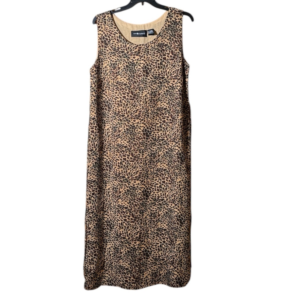 Sag Harbor Tan Animal Print fully lined Dress
